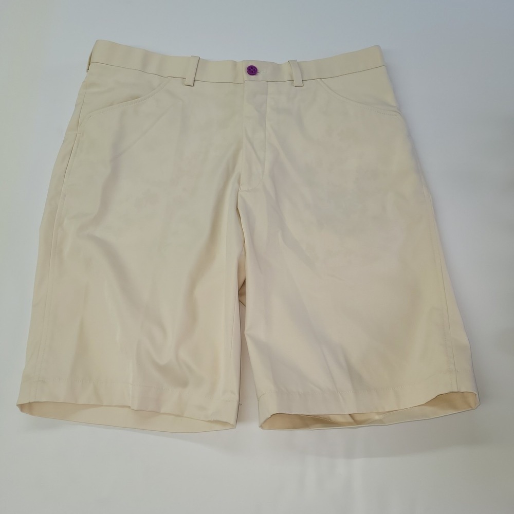 Aristo Eighteen Bellingham2 Mens Golf Shorts Cream Beige 34 Performance